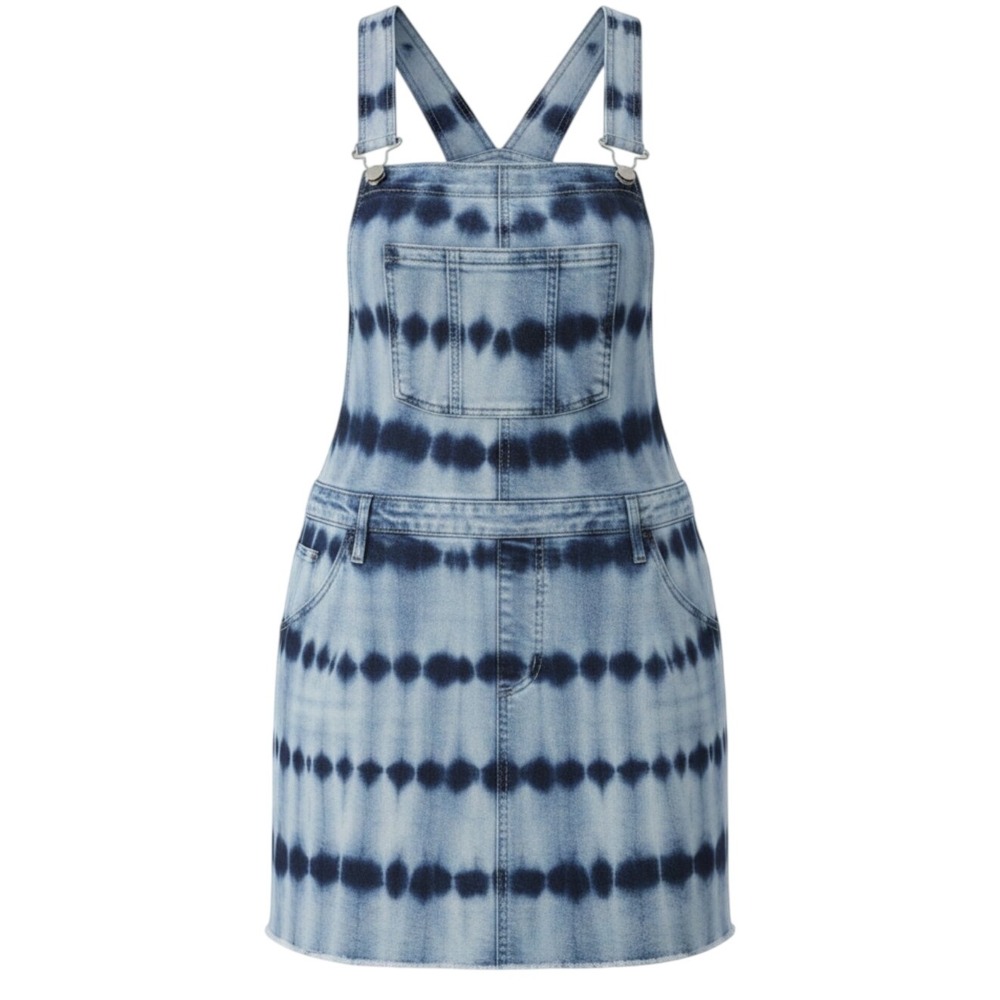 The Children's Place Skirtails Girls 12 Blue Tie Dye Denim Pinafore Skirt - Picture 1 of 9
